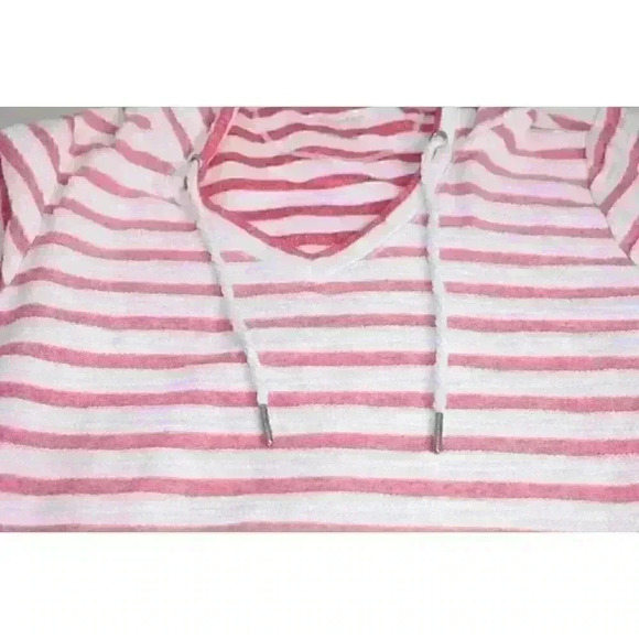 Calvin Klein Performance Striped Hoodie Nautical Beach Classy Y2K Women's Size M - Picture 8 of 13